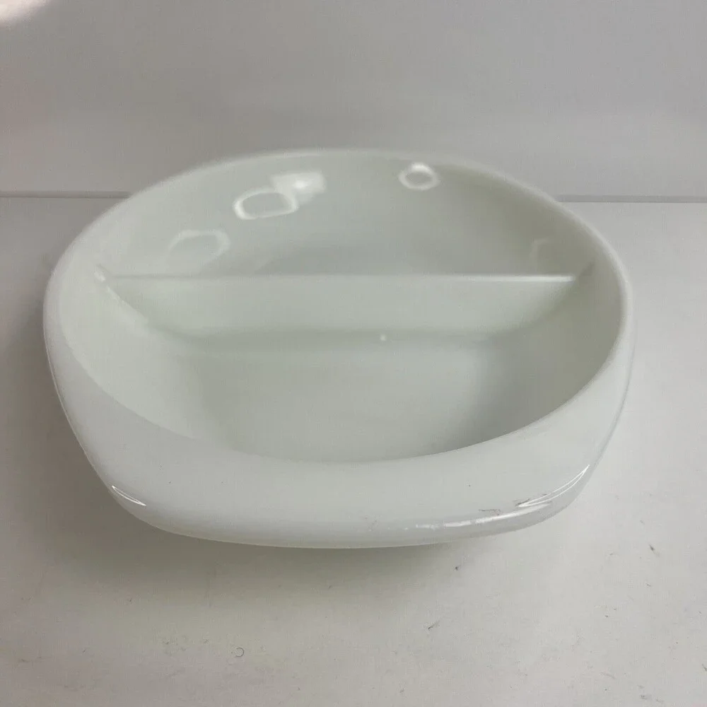 Vintage 1960s Pyrex White Milk Glass Divided Platter